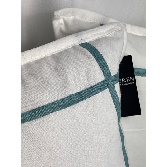 New Ralph Lauren Home Throw Pillows White with Turquoise Stripes Never Used - Picture 3 of 13